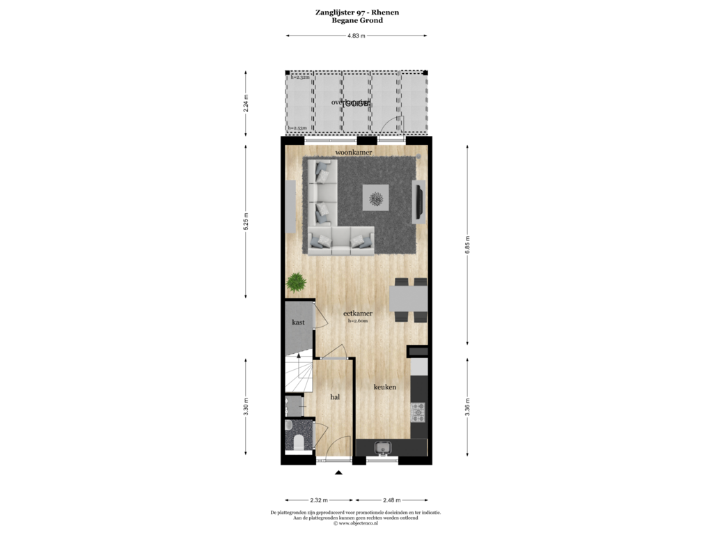 Bekijk plattegrond van BEGANE GROND van Zanglijster 97