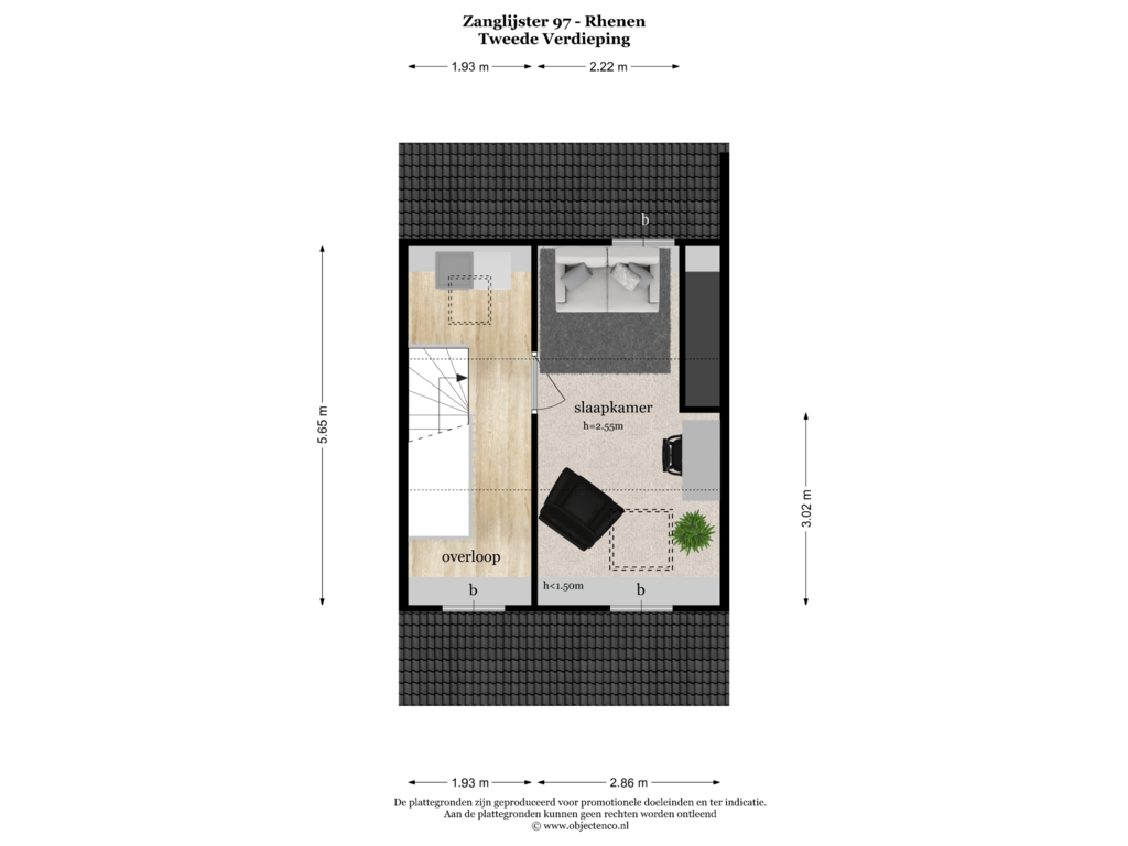 Bekijk plattegrond van TWEEDE VERDIEPING van Zanglijster 97