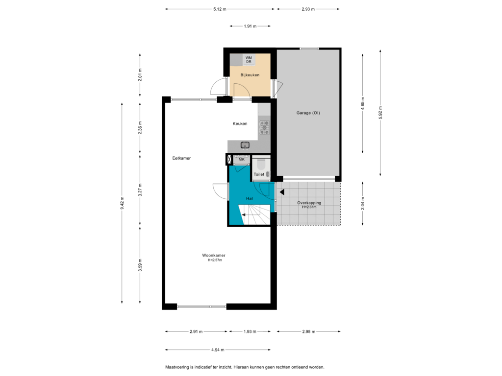 Bekijk plattegrond van Begane grond van Hellouwlaan 22