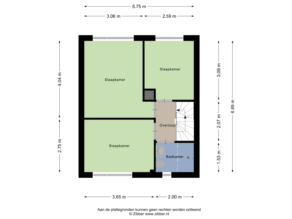 View floorplan of Eerste Verdieping of Christinelaan 17