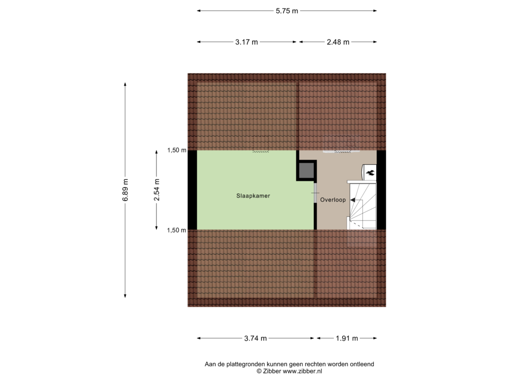 View floorplan of Zolder of Christinelaan 17