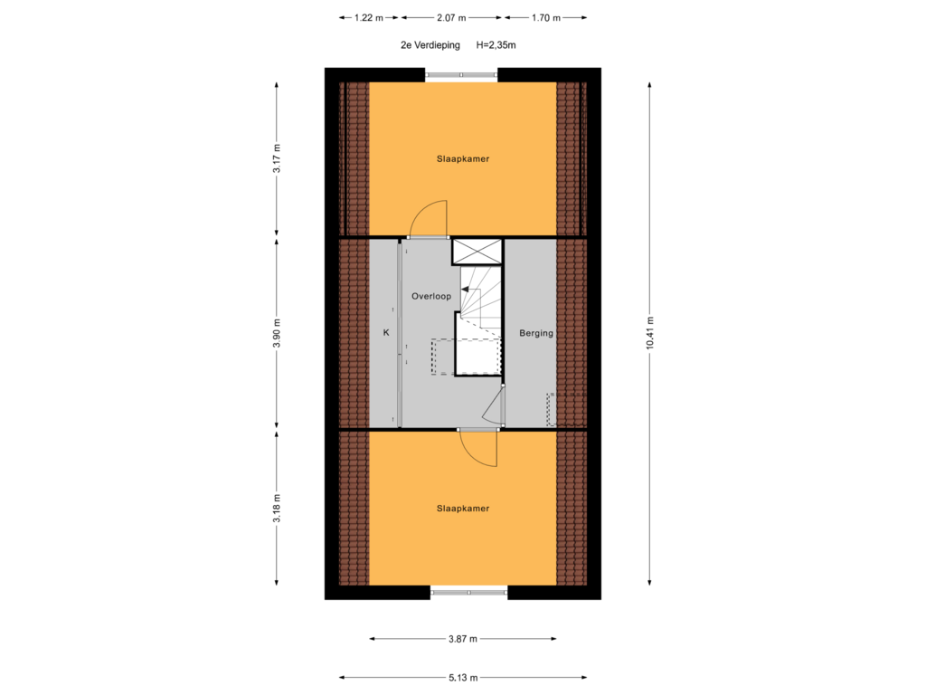 Bekijk plattegrond van 2e Verdieping van Baaienburg 12