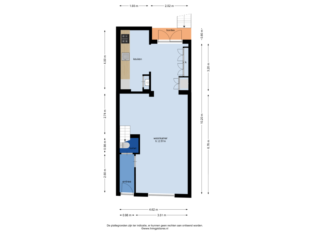 Bekijk plattegrond van begane grond van Zevenbergsepoort 19