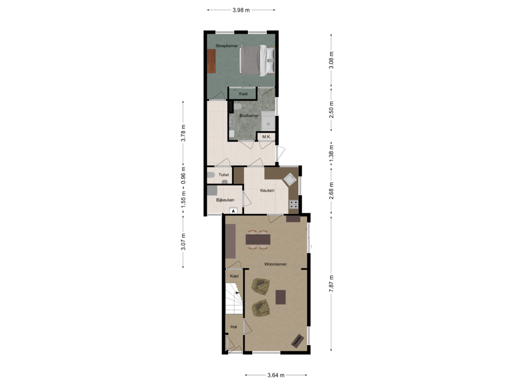 Bekijk plattegrond van Begane grond van Zuidhollandsedijk 43