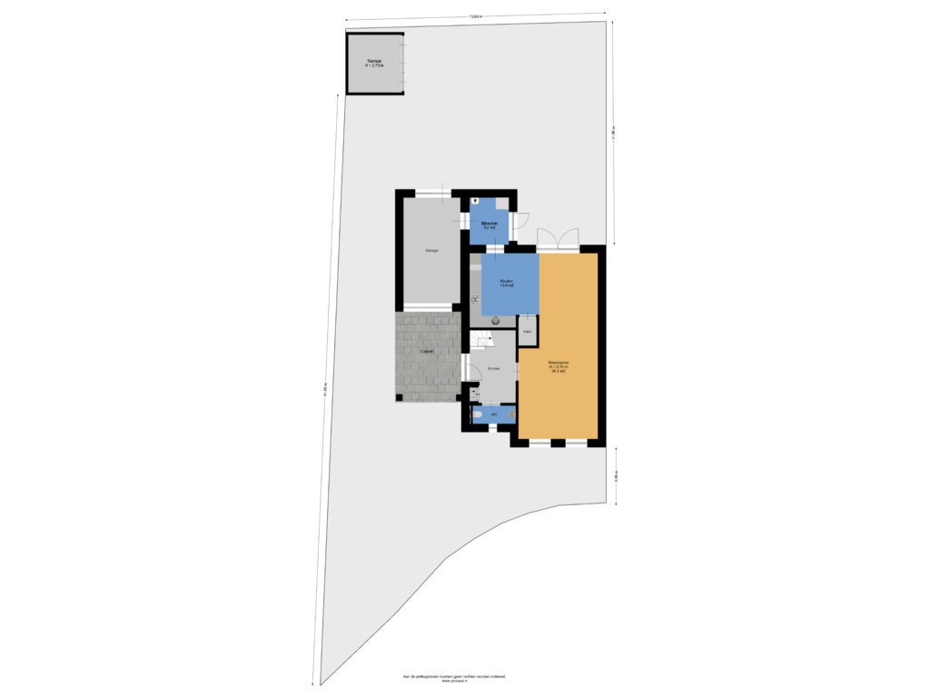 Bekijk plattegrond van Begane Grond Met Kavel van De Linden 9