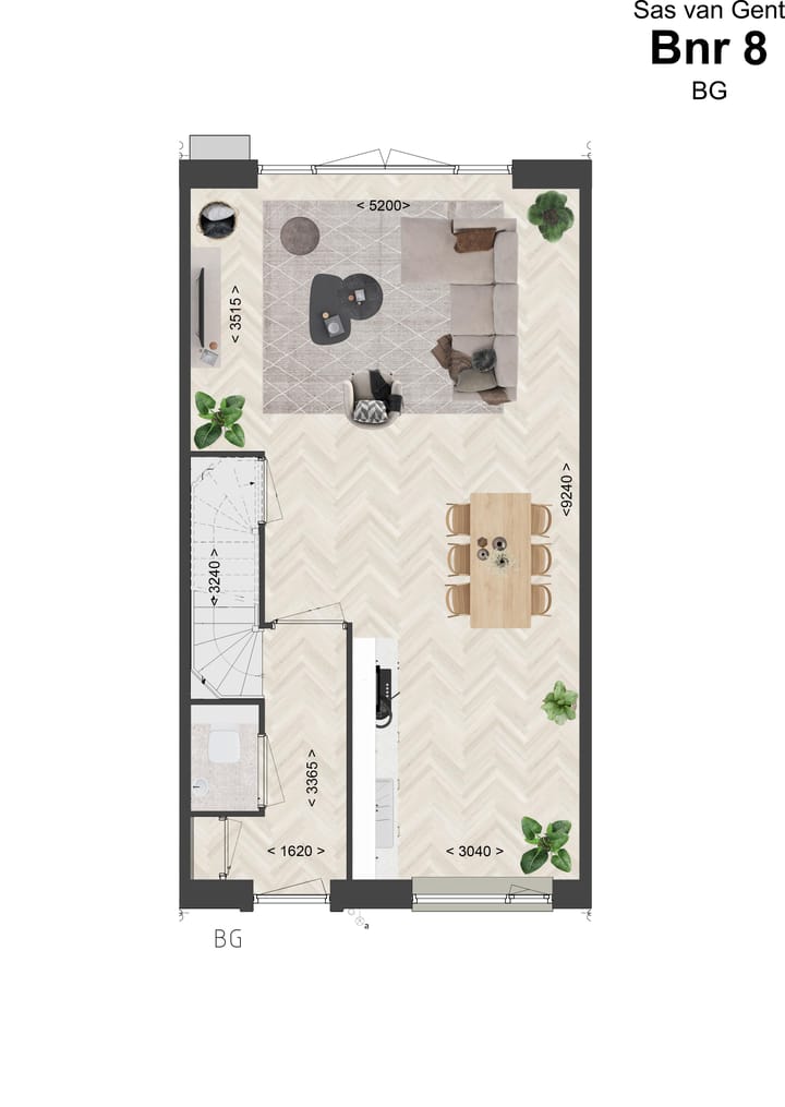 Foto 4 van Hoek- en tussenwoningen (Bouwnr. 8)