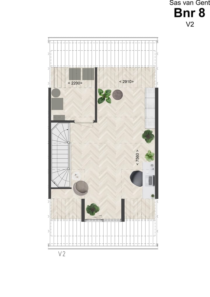 Foto 6 van Hoek- en tussenwoningen (Bouwnr. 8)