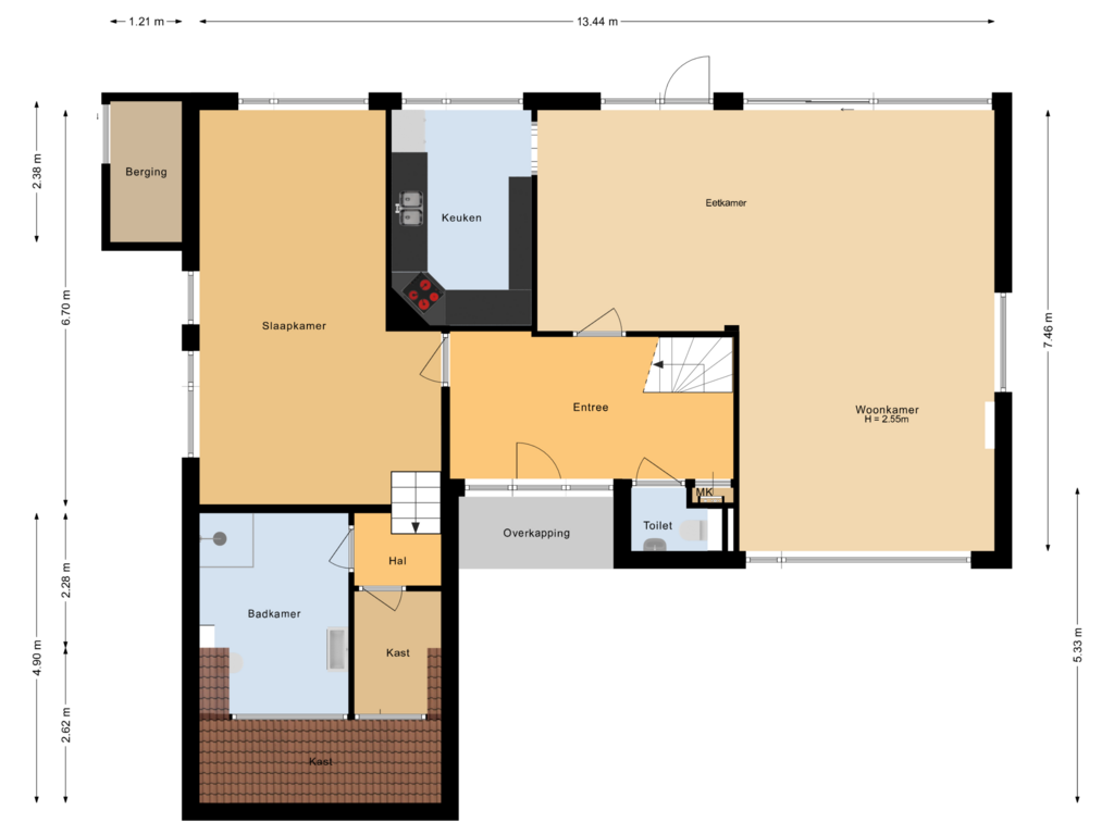 View floorplan of Begane grond of Tolhuislaan 9