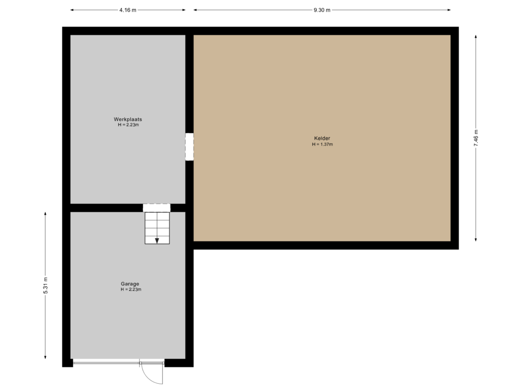 View floorplan of Garage of Tolhuislaan 9