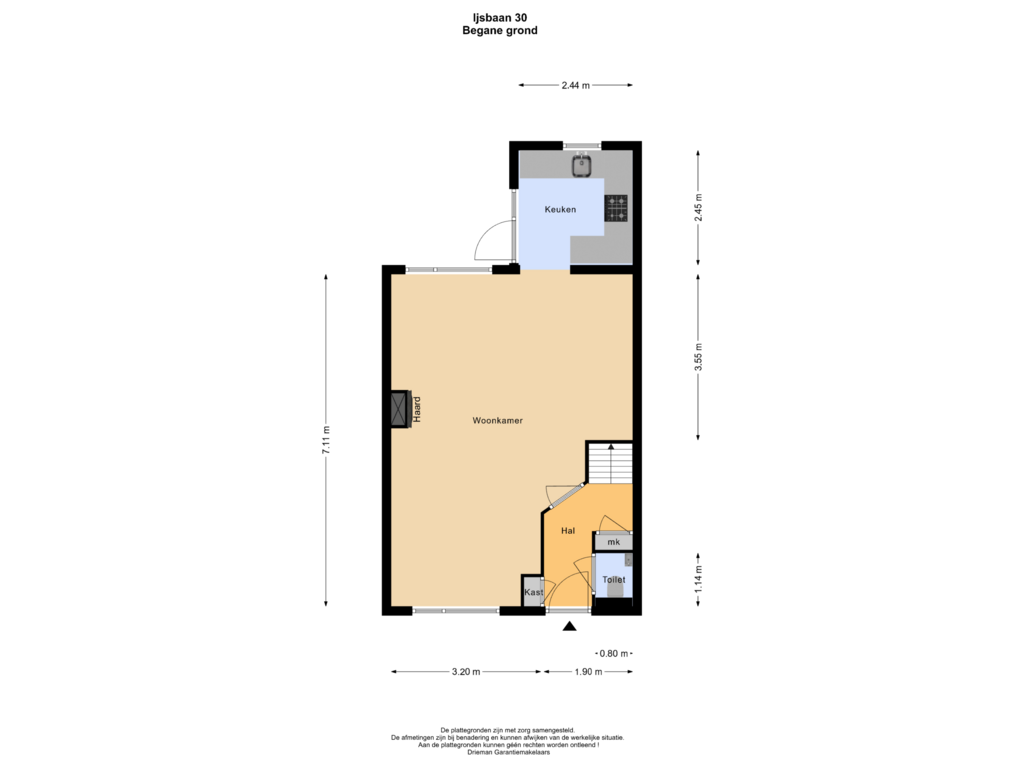 View floorplan of Begane grond of IJsbaan 30