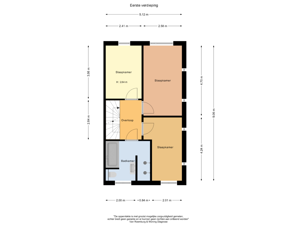 View floorplan of Eerste verdieping of Zijdehoenderlaan 2