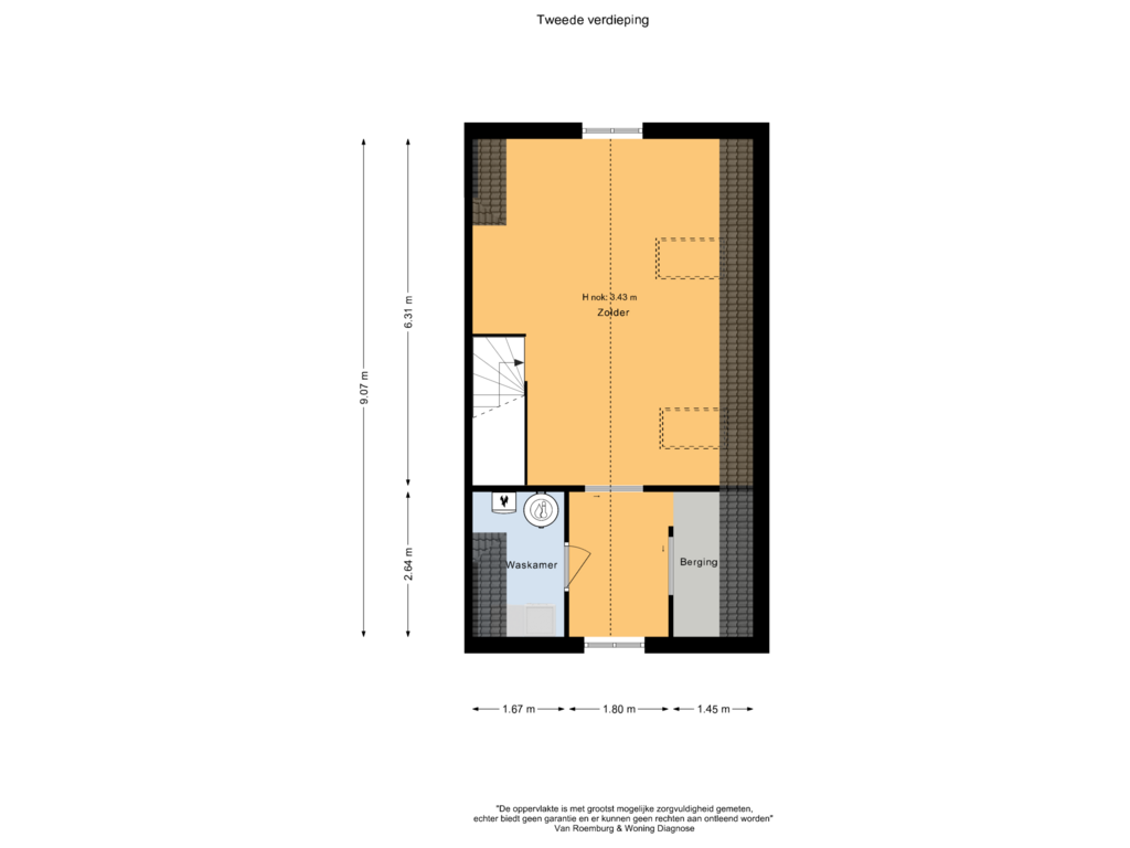 View floorplan of Tweede verdieping of Zijdehoenderlaan 2