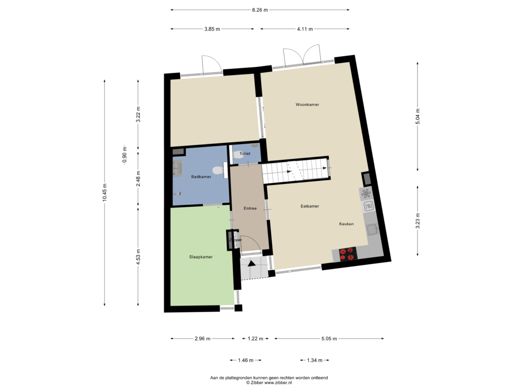 Bekijk plattegrond van Begane Grond van Burgemeester Leenstraat 12