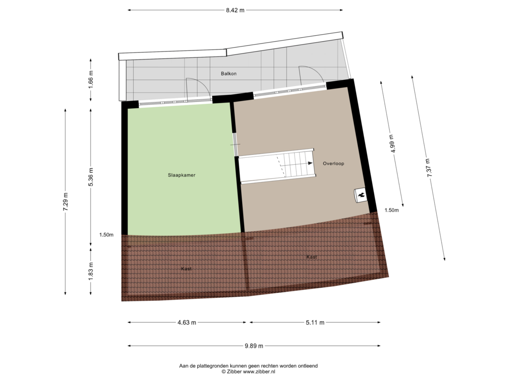 Bekijk plattegrond van Tweede Verdieping van Burgemeester Leenstraat 12