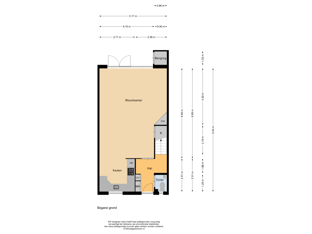 Bekijk plattegrond van Begane grond van Veilinghof 39