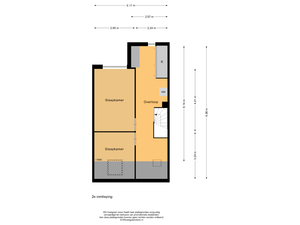 Bekijk plattegrond van 2e verdieping van Veilinghof 39