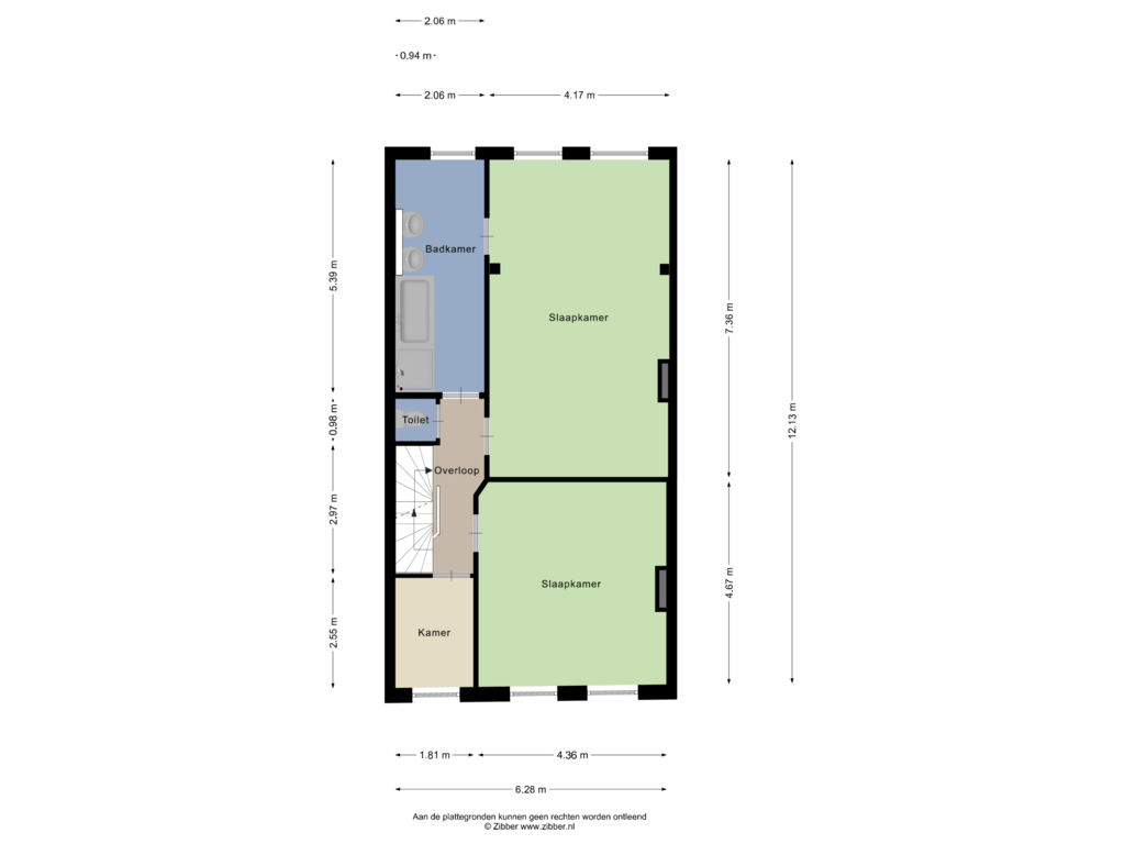 Bekijk plattegrond van Eerste Verdieping van Crabethstraat 61