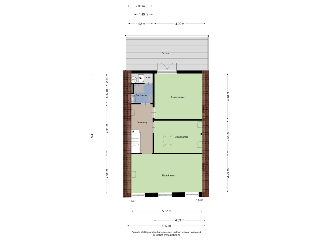 Bekijk plattegrond van Tweede Verdieping van Crabethstraat 61