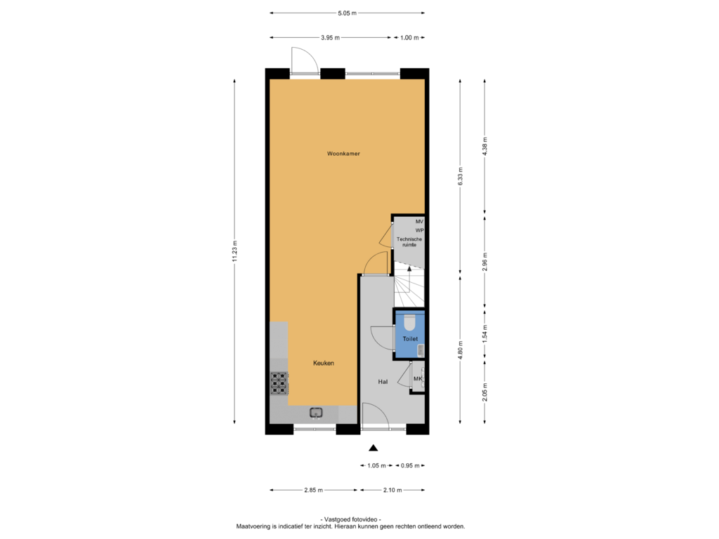 Bekijk plattegrond van Begane grond van Smidstraat 8