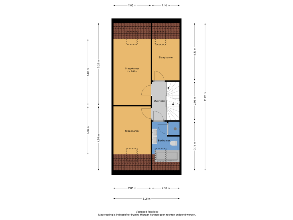 Bekijk plattegrond van 1e verdieping van Smidstraat 8