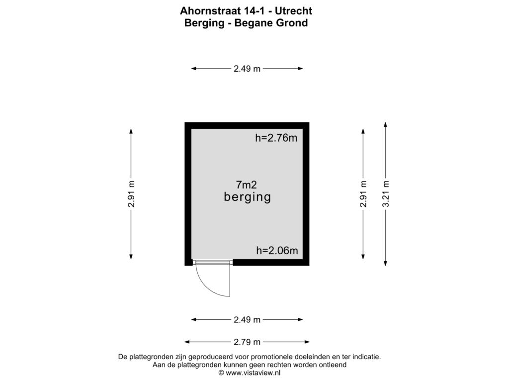 Bekijk plattegrond van BERGING-BG van Ahornstraat 14-1