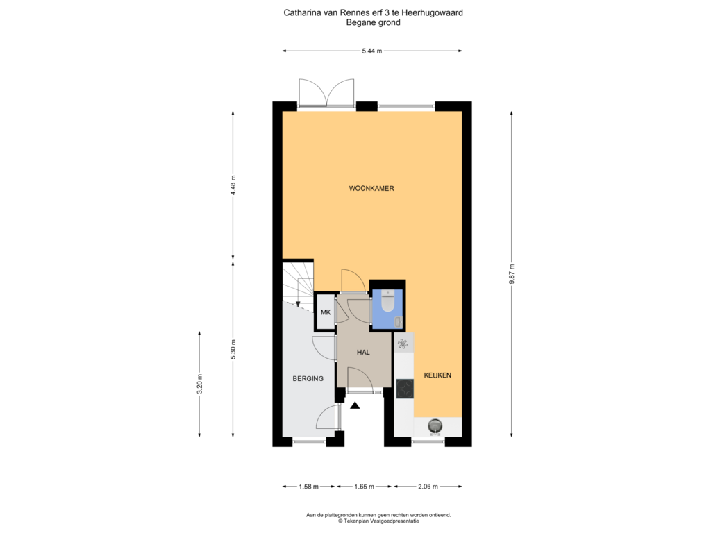 Bekijk plattegrond van Begane grond van Catharina van Rennes erf 3