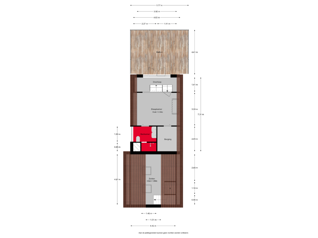 Bekijk plattegrond van 2e Verdieping van Voorstraat 104