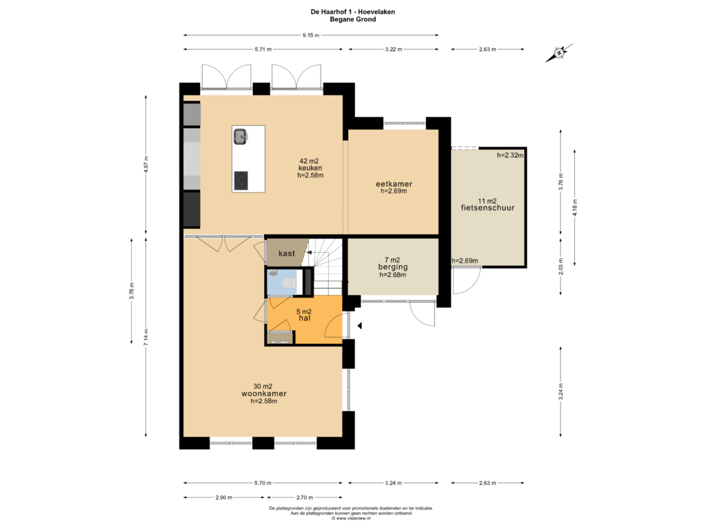 Bekijk plattegrond van BEGANE GROND van De Haarhof 1