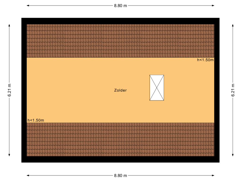 View floorplan of Zolder of Goltziusstraat 41