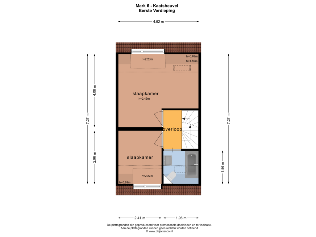 View floorplan of EERSTE VERDIEPING of Mark 6