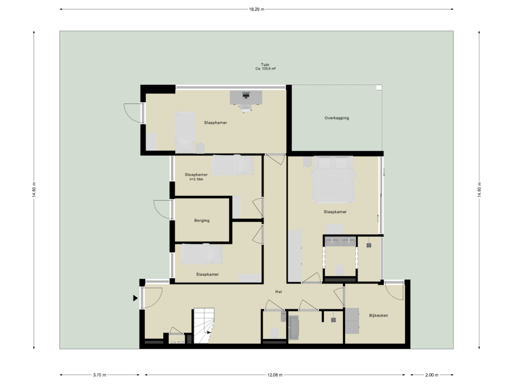 Bekijk plattegrond van Perceelt van Kleine Wiel 14