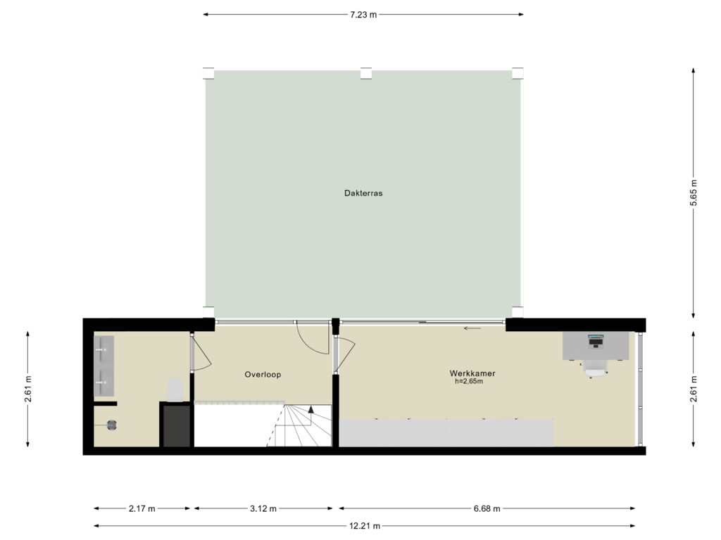 Bekijk plattegrond van 2e_verd van Kleine Wiel 14