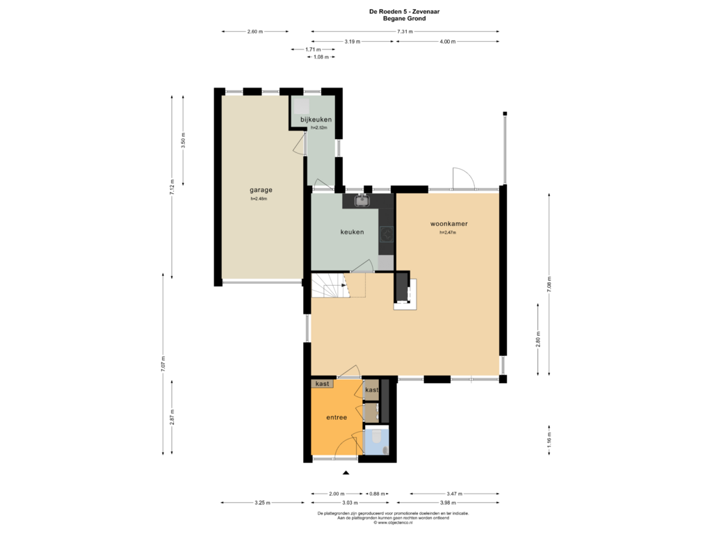 Bekijk plattegrond van BEGANE GROND van De Roeden 5