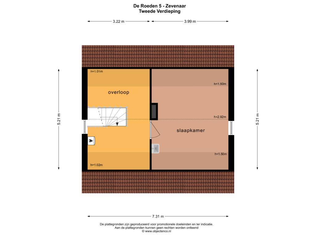 Bekijk plattegrond van TWEEDE VERDIEPING van De Roeden 5