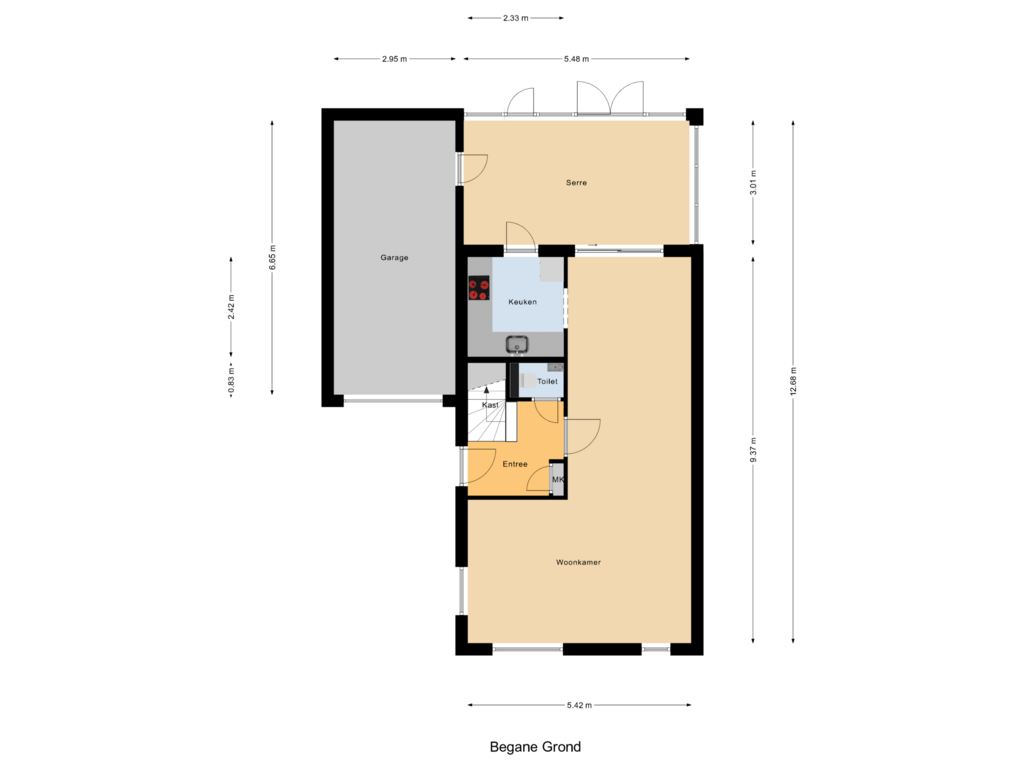 Bekijk plattegrond van Begane Grond van Oomskinderenstraat 22