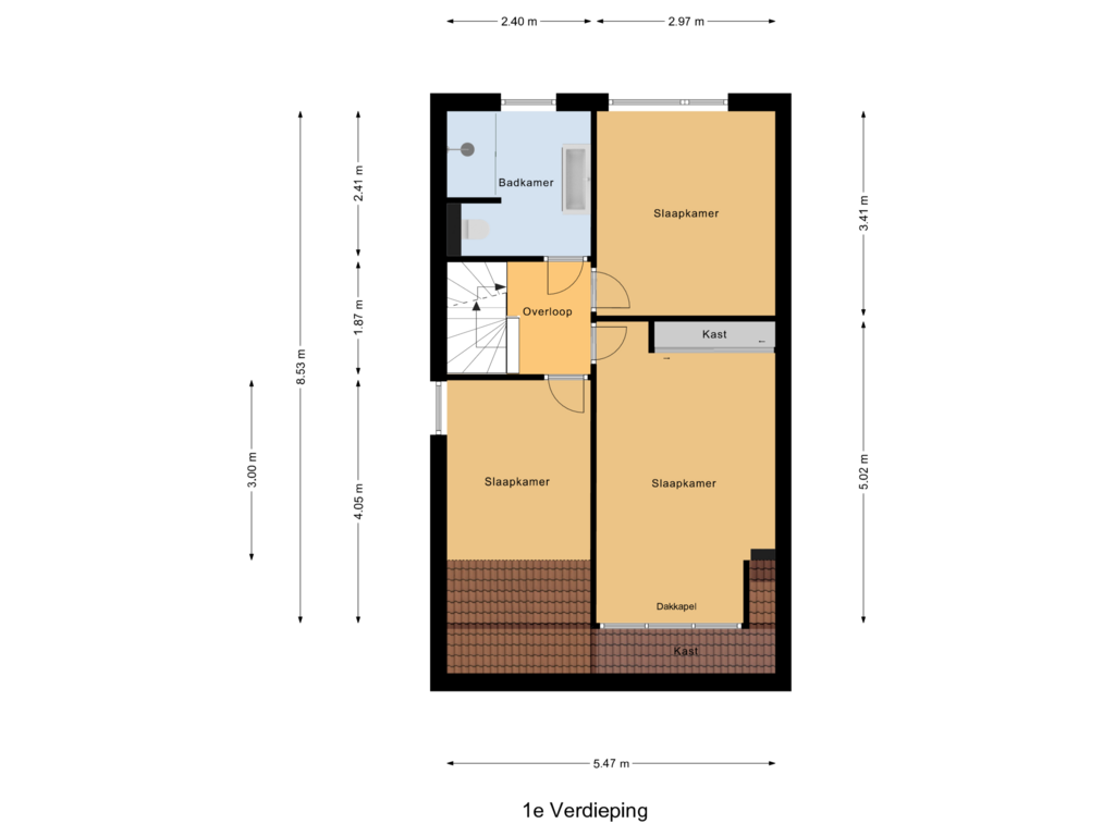 Bekijk plattegrond van 1e Verdieping van Oomskinderenstraat 22