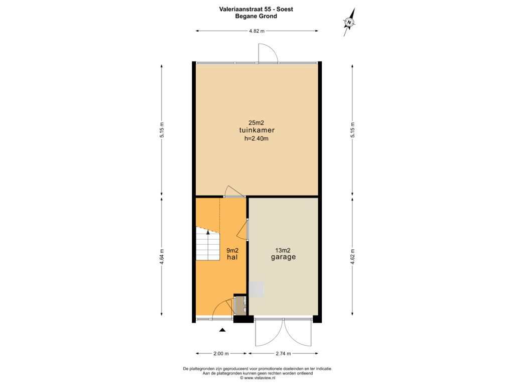 Bekijk plattegrond van BEGANE GROND van Valeriaanstraat 55