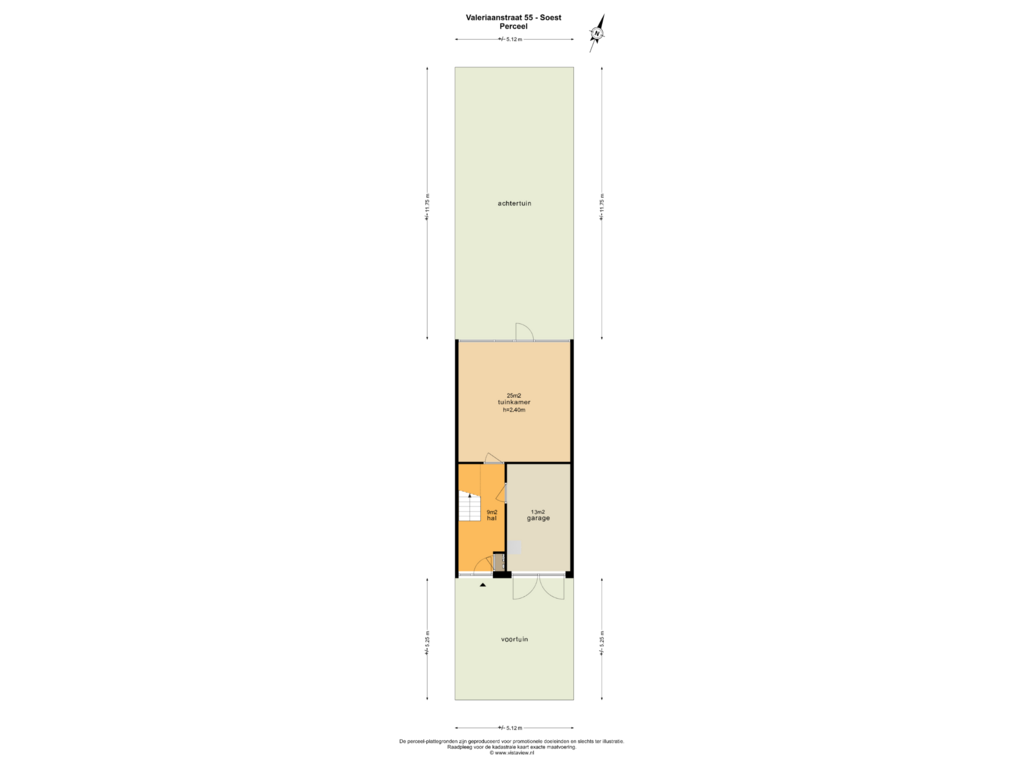 Bekijk plattegrond van PERCEEL van Valeriaanstraat 55