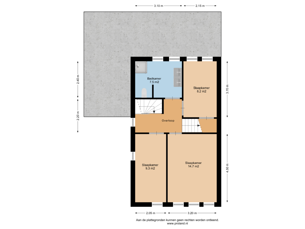 View floorplan of 1e Verdieping of Mauritslaan 21