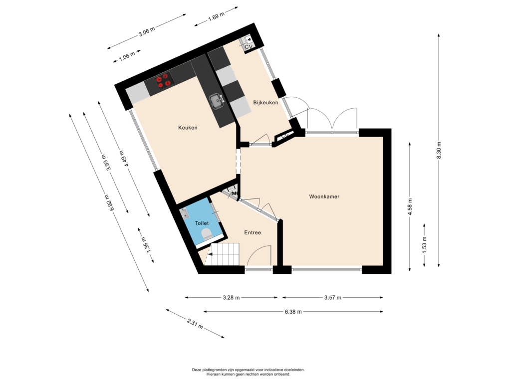 Bekijk plattegrond van Begane grond van Grensstraat 44