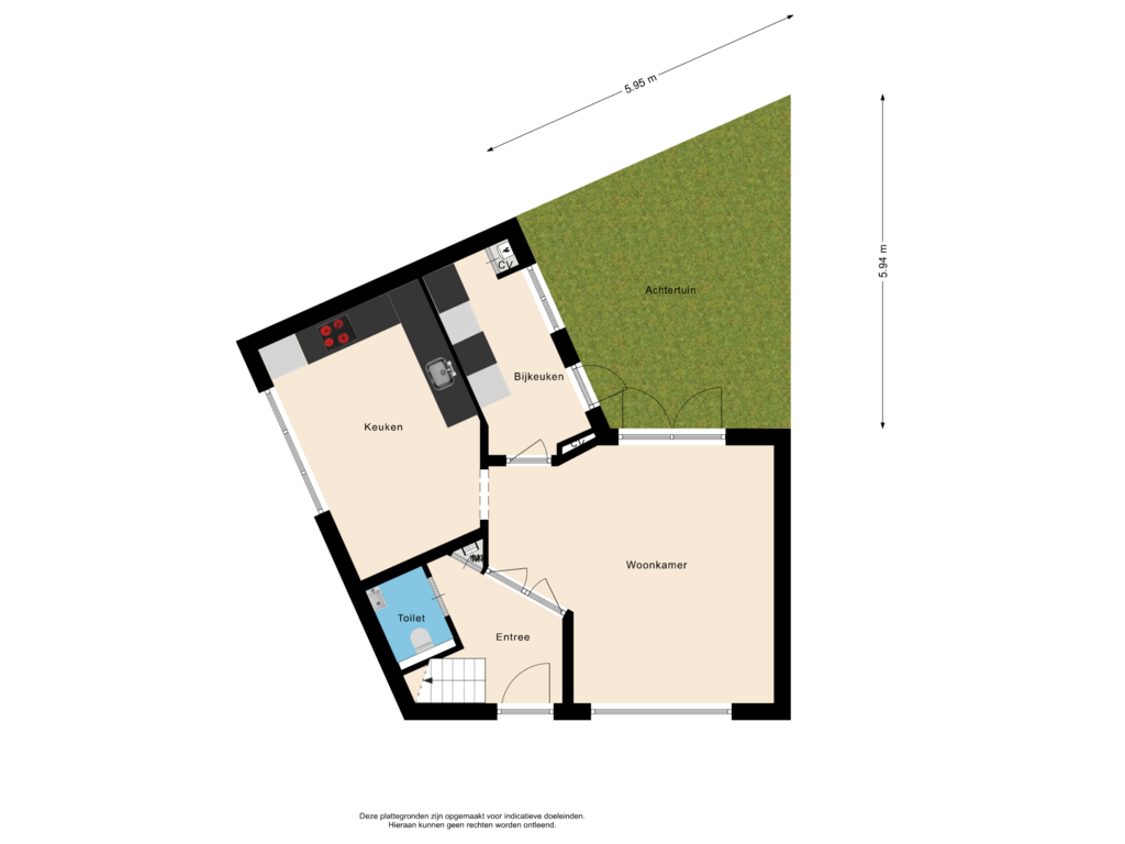 Bekijk plattegrond van Situatie van Grensstraat 44