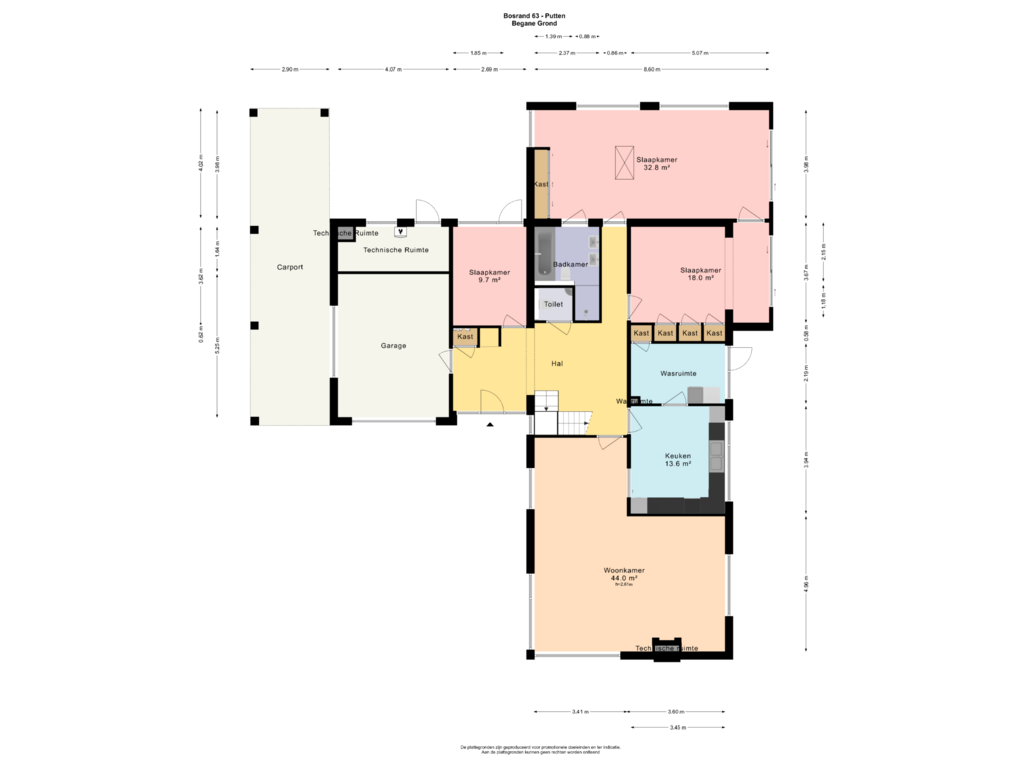 Bekijk plattegrond van BEGANE GROND van Bosrand 63