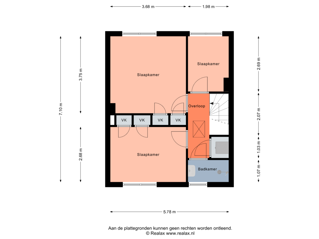 Bekijk plattegrond van Verdieping 1 van Abdissenstraat 24