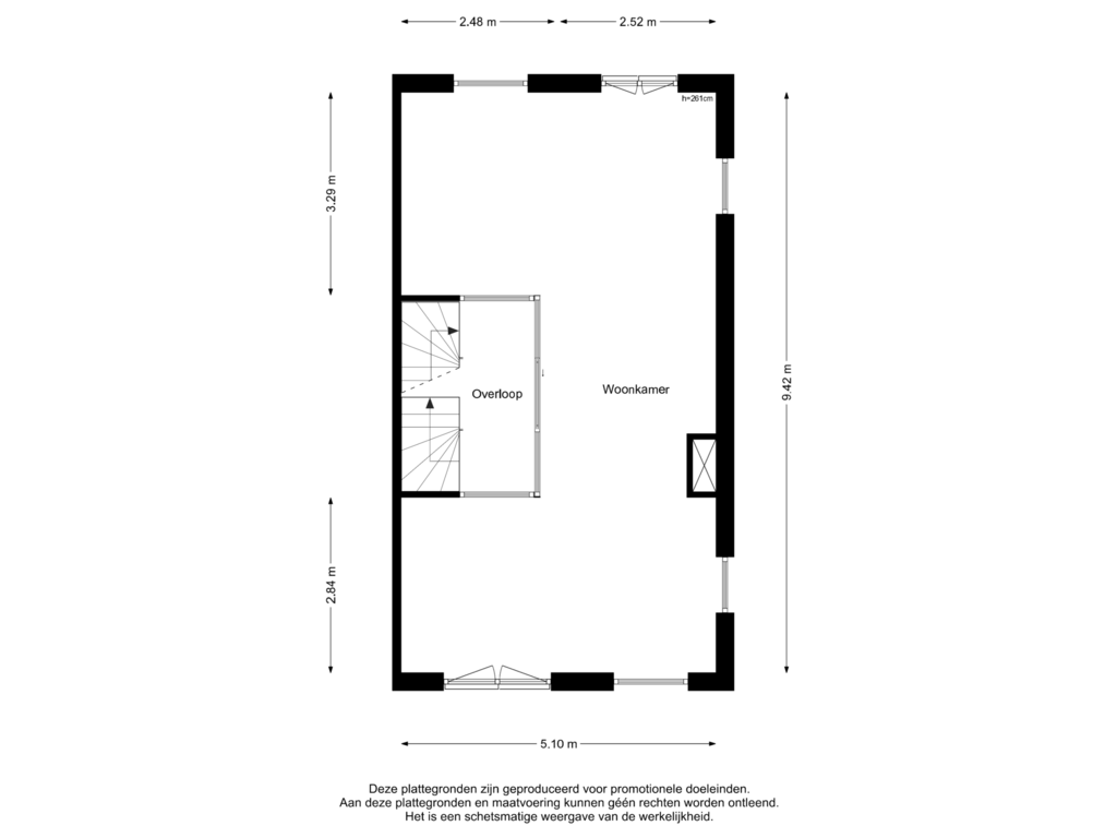 Bekijk plattegrond van Eerste Verdieping van Bagijnenwalstraat 25