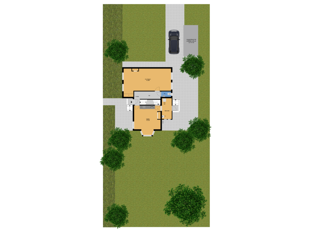 View floorplan of perceel of Verlengde Kerkeboslaan 42