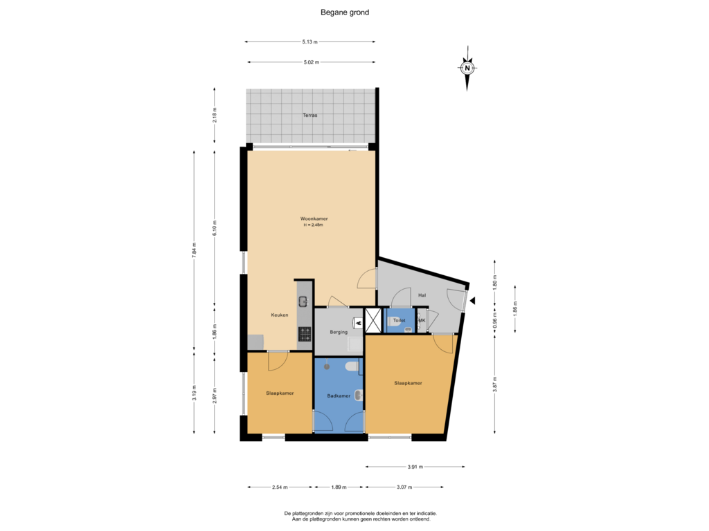 Bekijk plattegrond van Begane grond van Muntendamstraat 6