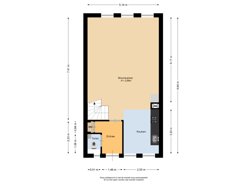 Bekijk plattegrond van Begane grond van Dorpstienden 14-M