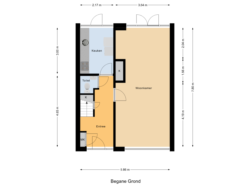 Bekijk plattegrond van Begane Grond van Vliet 27