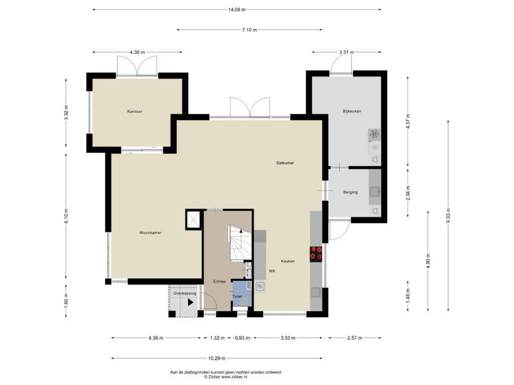 Bekijk plattegrond van Begane Grond van Eibergsestraat 15