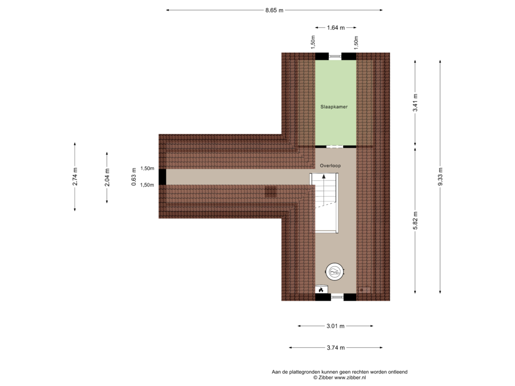 Bekijk plattegrond van Zolder van Eibergsestraat 15